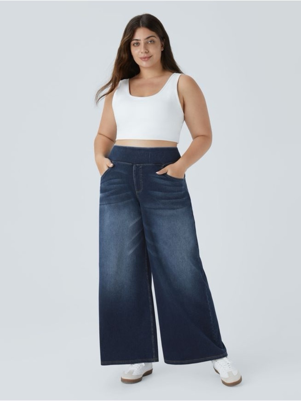 Halara Flex™ High Waisted Pockets Baggy Wide Leg Plus Size Jeans 3X